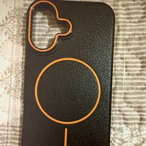 Sleek Black and Orange Phone Case